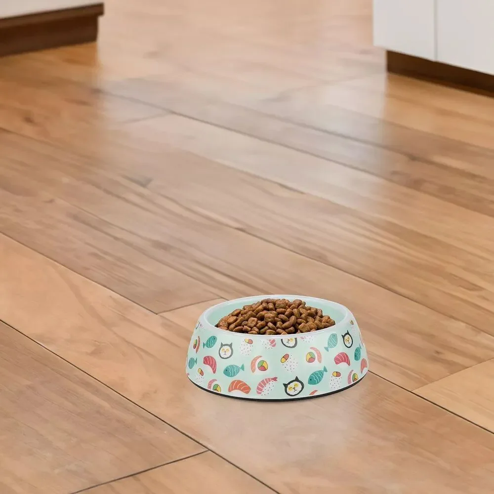 Cat Bowl Blue | Whisker Friendly Shallow Non-Slip Pet Dish
